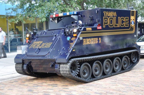 Tampa Police utilize tank against Occupy Tampa Protests